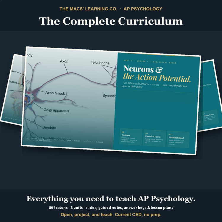 AP Psychology Full Curriculum Bundle | 89 Lessons, PowerPoint, Answer Keys, FRQ cover