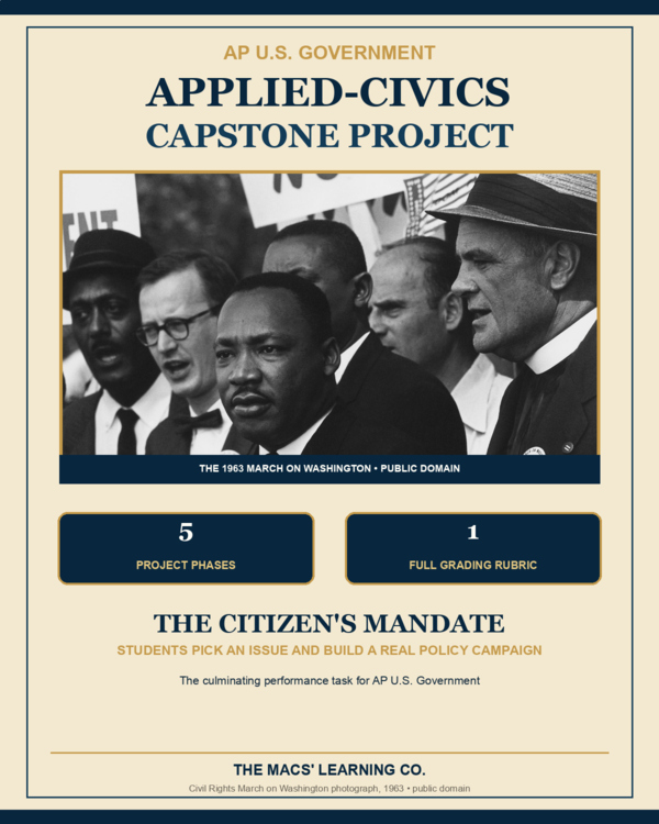 AP US Government Applied-Civics Capstone Project | Policy + Civic Action cover