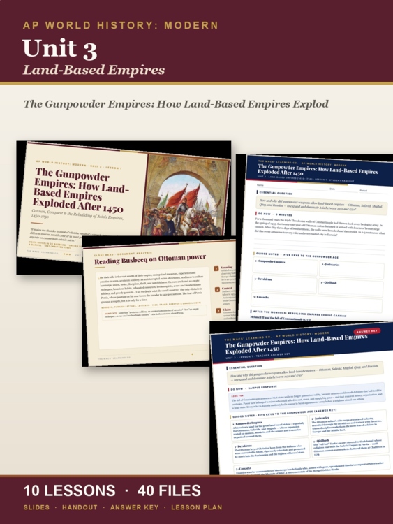 AP World History Unit 3: Land-Based Empires | 10 Lessons + Exam Prep cover