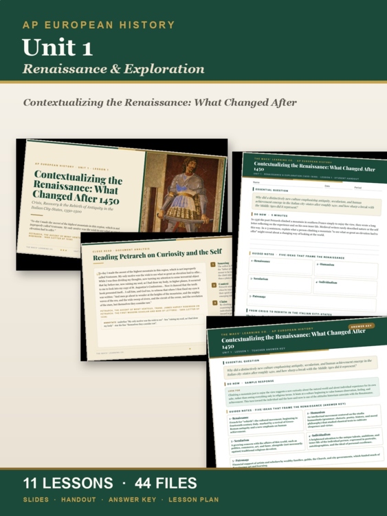 AP European History Unit 1: Renaissance & Exploration | AP Euro cover