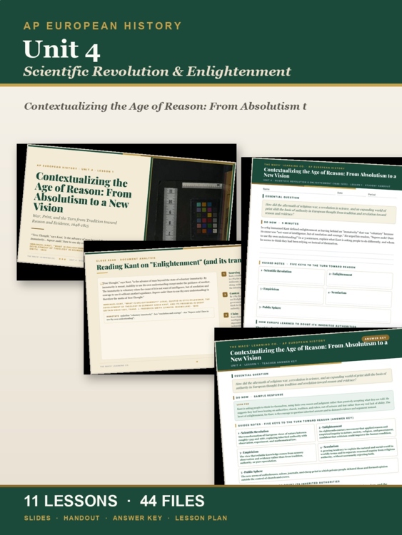 AP European History Unit 4: Scientific Revolution & Enlightenment | AP Euro cover