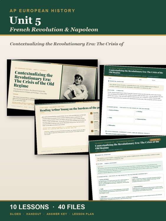 AP European History Unit 5: The French Revolution & Napoleon | AP Euro cover