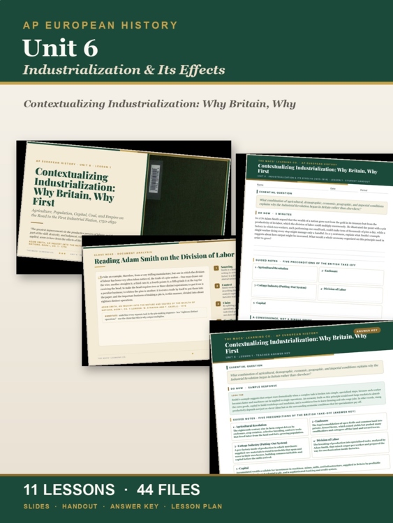 AP European History Unit 6: Industrialization & Its Effects | AP Euro cover