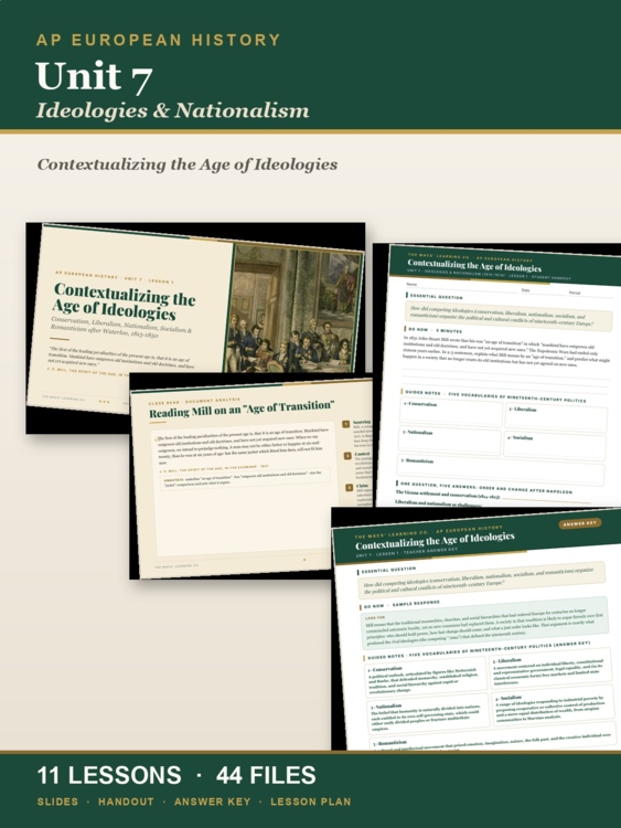 AP European History Unit 7: Ideologies & Nationalism | AP Euro cover