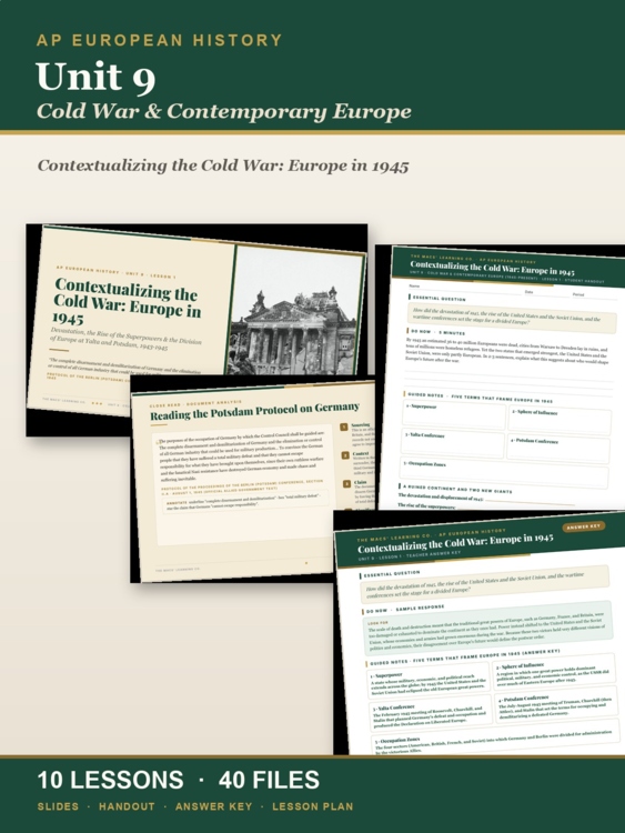 AP European History Unit 9: Cold War & Contemporary Europe | AP Euro cover