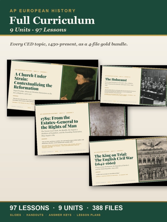 AP European History Curriculum Bundle | AP Euro Full Year | 9 Units 97 Lessons cover