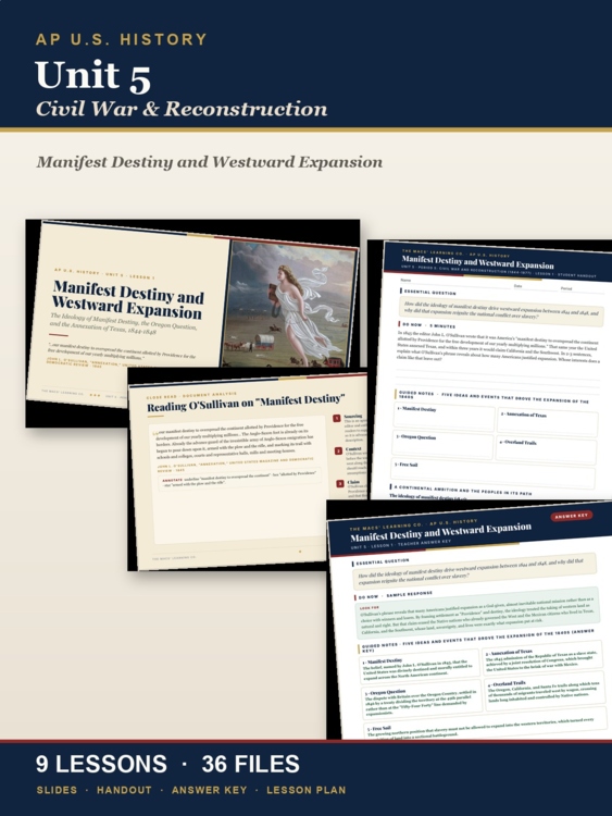 APUSH Unit 5: Civil War & Reconstruction 1844-1877 | AP US History | 9 Lessons cover
