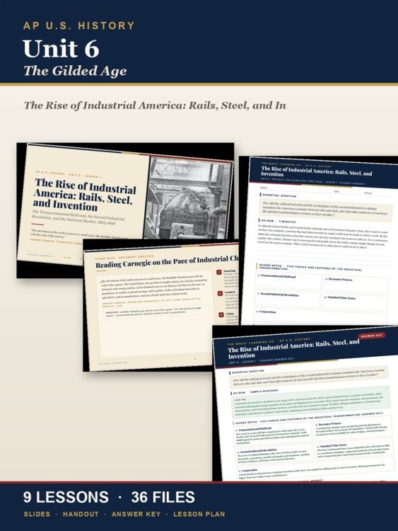 APUSH Unit 6: The Gilded Age 1865-1898 | AP US History | 9 Lessons cover