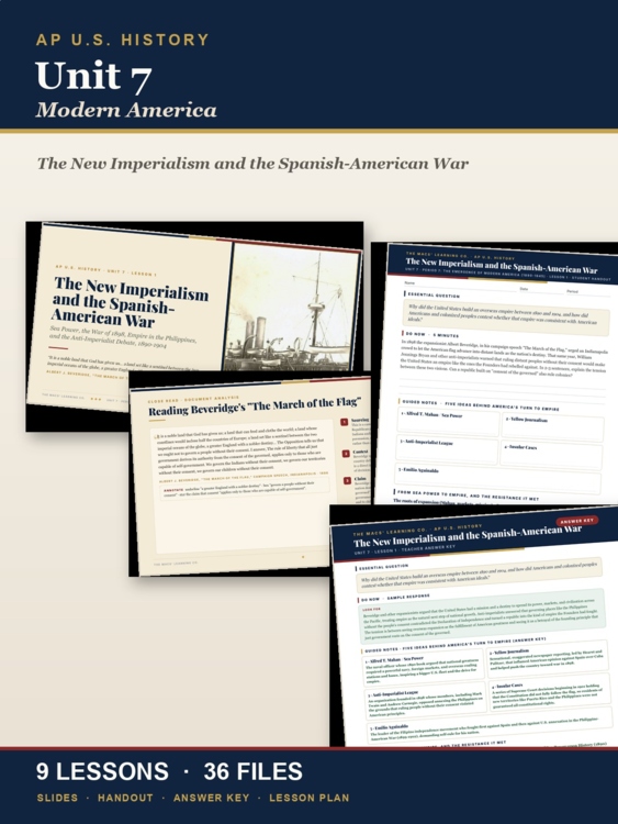 APUSH Unit 7: Emergence of Modern America 1890-1945 | AP US History | 9 Lessons cover