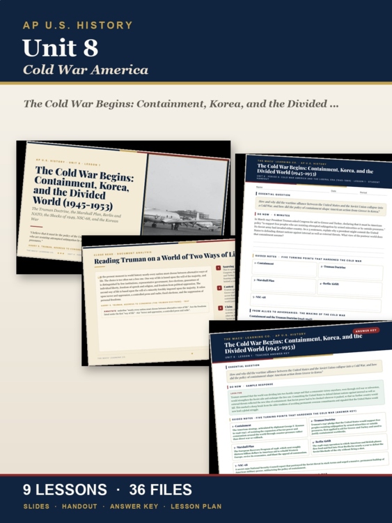 APUSH Unit 8: Cold War America 1945-1980 | AP US History | 9 Lessons cover
