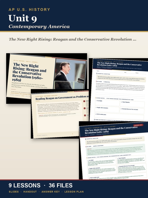 APUSH Unit 9: Contemporary America 1980-Present | AP US History | 9 Lessons cover