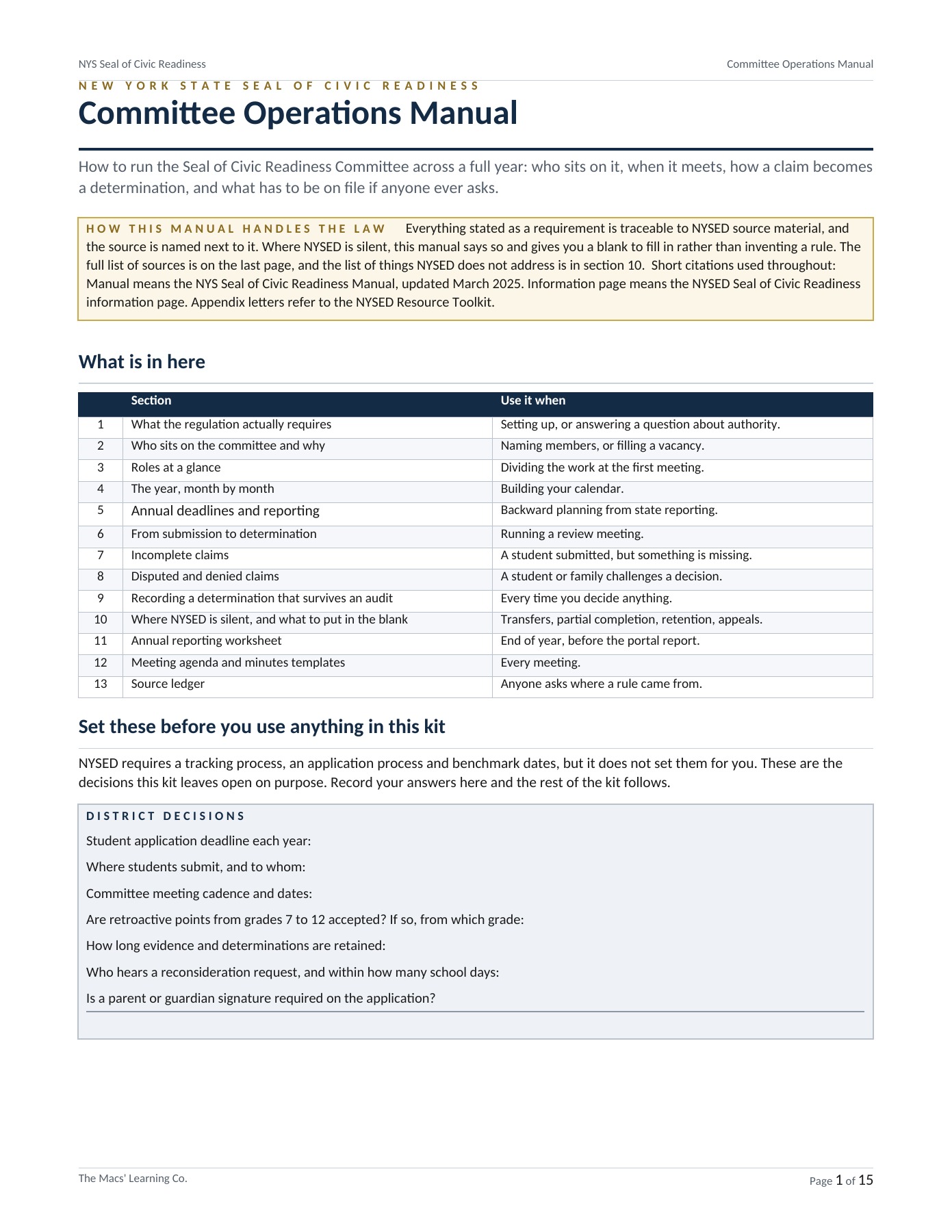 NYS Seal of Civic Readiness Committee Admin Kit | Editable Kit cover