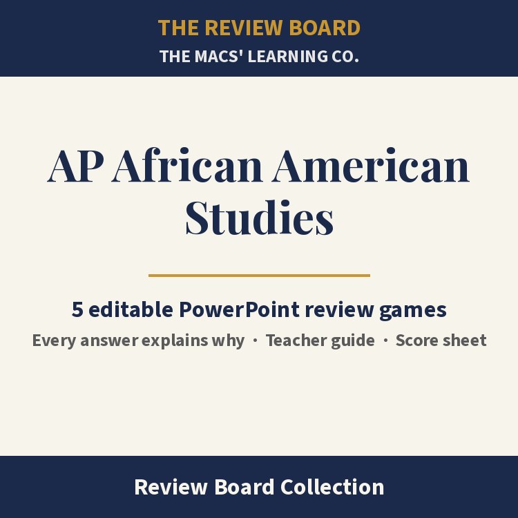 AP African American Studies Review Board Collection | 5 Editable PowerPoint Review Games cover