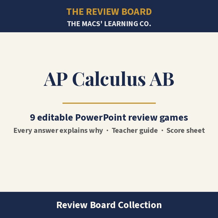 AP Calculus AB Review Board Collection | 9 Editable PowerPoint Review Games cover