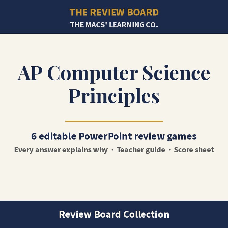 AP Computer Science Principles Review Board Collection | 6 Editable PowerPoint Review Games cover
