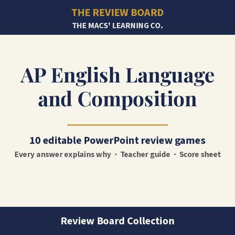 AP English Language and Composition Review Board Collection | 10 Editable PowerPoint Review Games cover