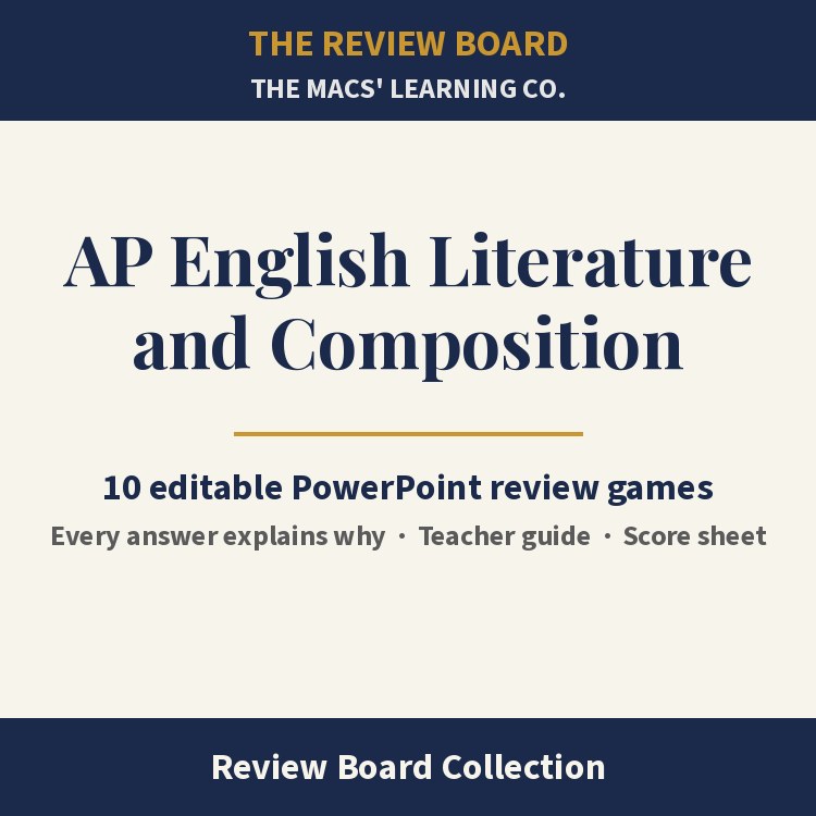 AP English Literature and Composition Review Board Collection | 10 Editable PowerPoint Review Games cover