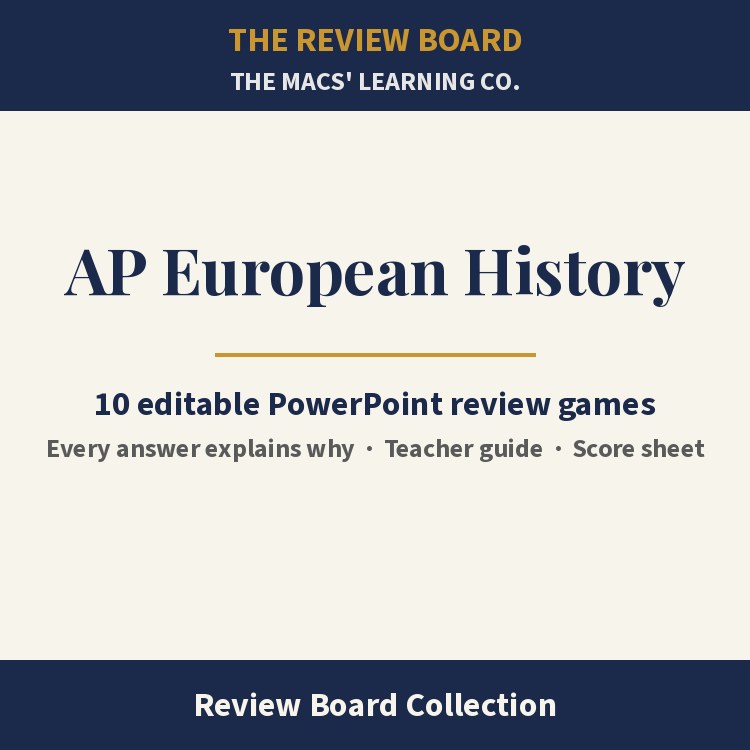 AP European History Review Board Collection | 10 Editable PowerPoint Review Games cover