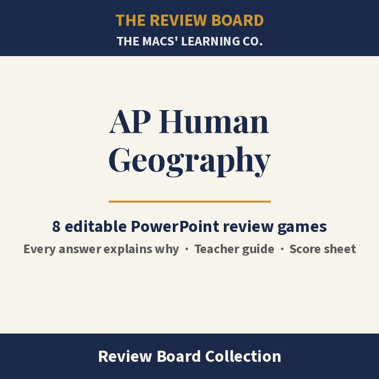 AP Human Geography Review Board Collection | 8 Editable PowerPoint Review Games cover