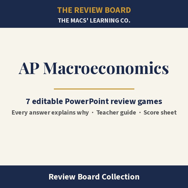 AP Macroeconomics Review Board Collection | 7 Editable PowerPoint Review Games cover