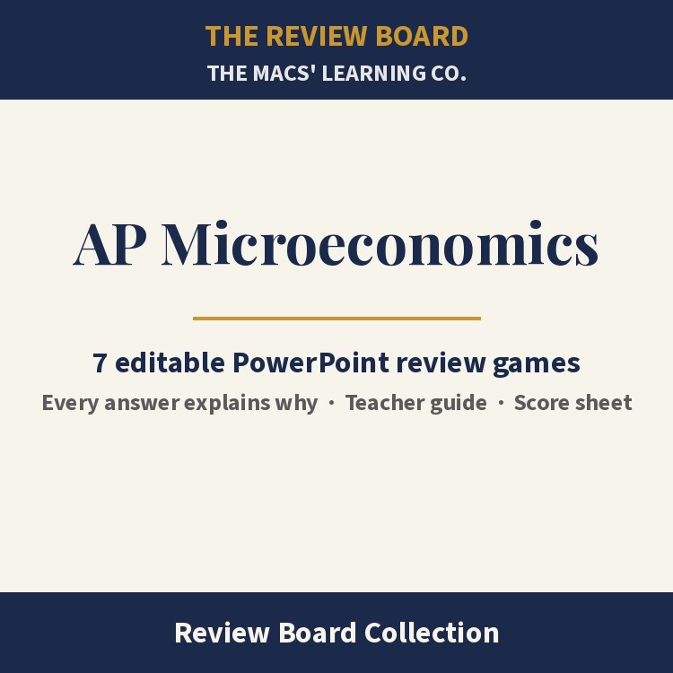 AP Microeconomics Review Board Collection | 7 Editable PowerPoint Review Games cover
