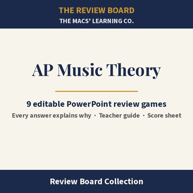 AP Music Theory Review Board Collection | 9 Editable PowerPoint Review Games cover