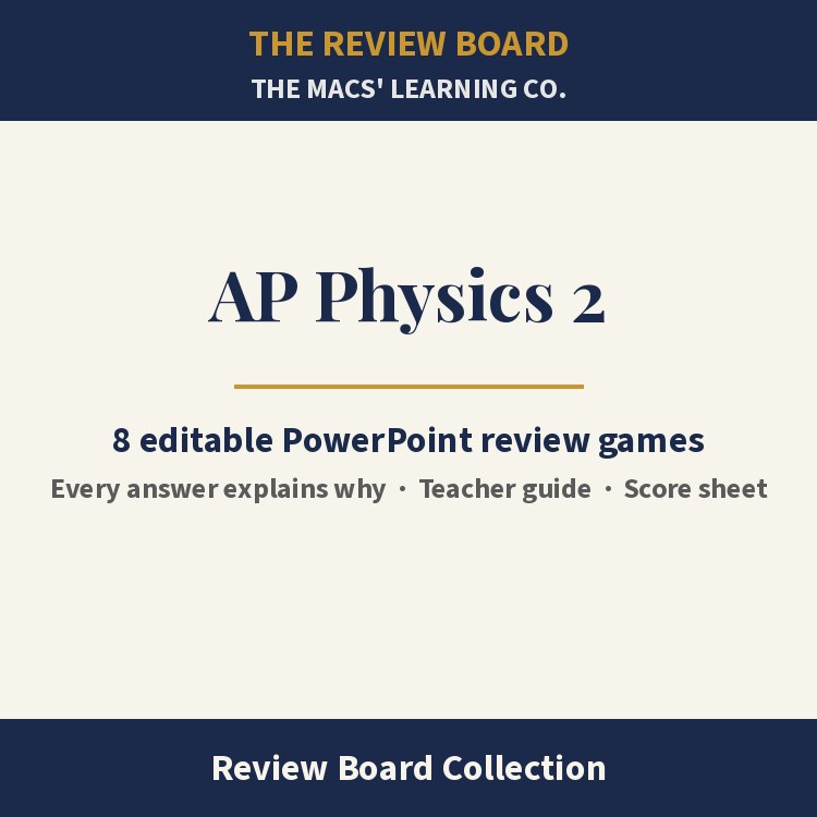 AP Physics 2 Review Board Collection | 8 Editable PowerPoint Review Games cover