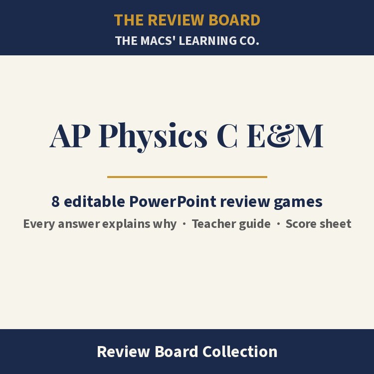 AP Physics C E&M Review Board Collection | 8 Editable PowerPoint Review Games cover