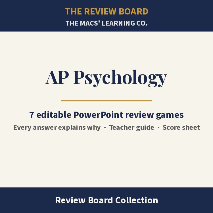 AP Psychology Review Board Collection | 7 Editable PowerPoint Review Games cover