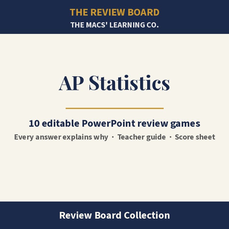 AP Statistics Review Board Collection | 10 Editable PowerPoint Review Games cover