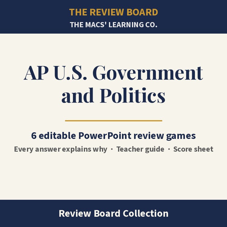 AP U.S. Government and Politics Review Board Collection | 6 Editable PowerPoint Review Games cover