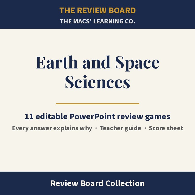 Earth and Space Sciences Review Board Collection | 11 Editable PowerPoint Review Games cover