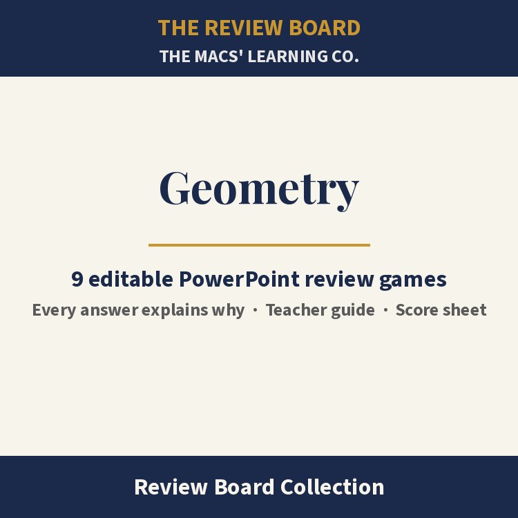 Geometry Review Board Collection | 9 Editable PowerPoint Review Games cover