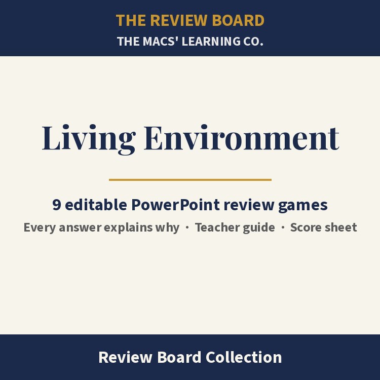 Living Environment Review Board Collection | 9 Editable PowerPoint Review Games cover