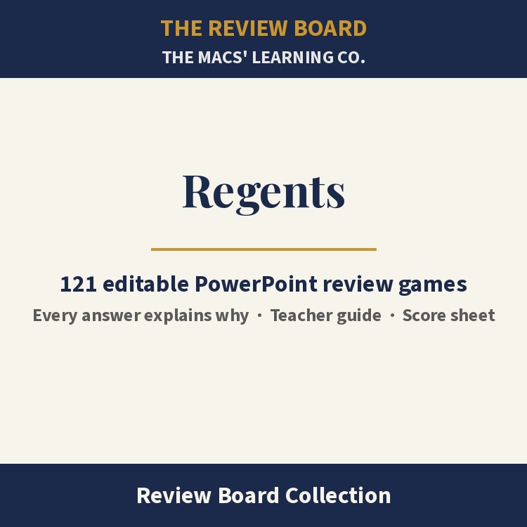 Regents Review Board Collection | 121 Editable PowerPoint Review Games cover