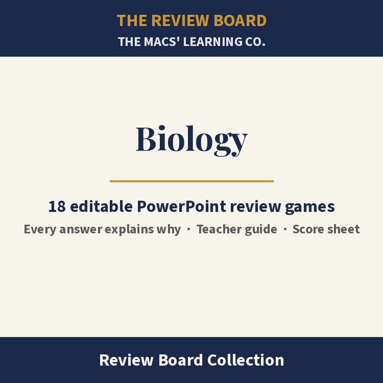Biology Review Board Collection | 18 Editable PowerPoint Review Games cover