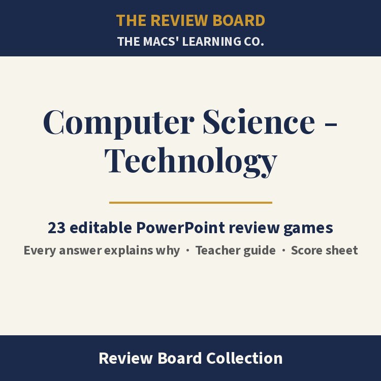 Computer Science - Technology Review Board Collection | 23 Editable PowerPoint Review Games cover