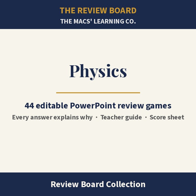 Physics Review Board Collection | 44 Editable PowerPoint Review Games cover