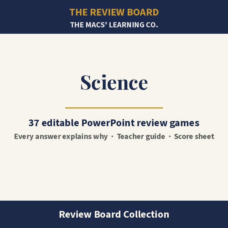 Science Review Board Collection | 37 Editable PowerPoint Review Games cover