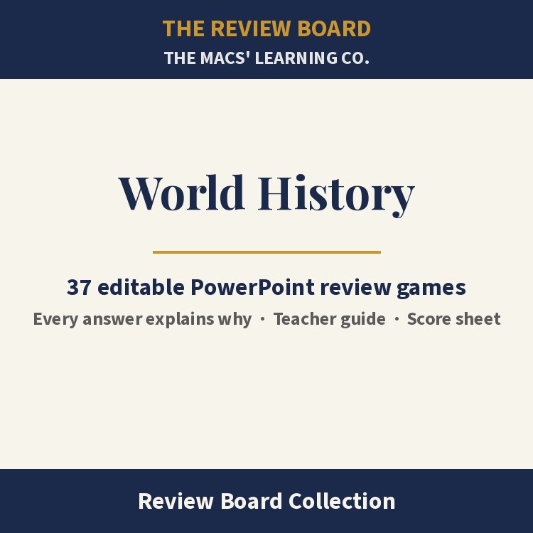 World History Review Board Collection | 37 Editable PowerPoint Review Games cover