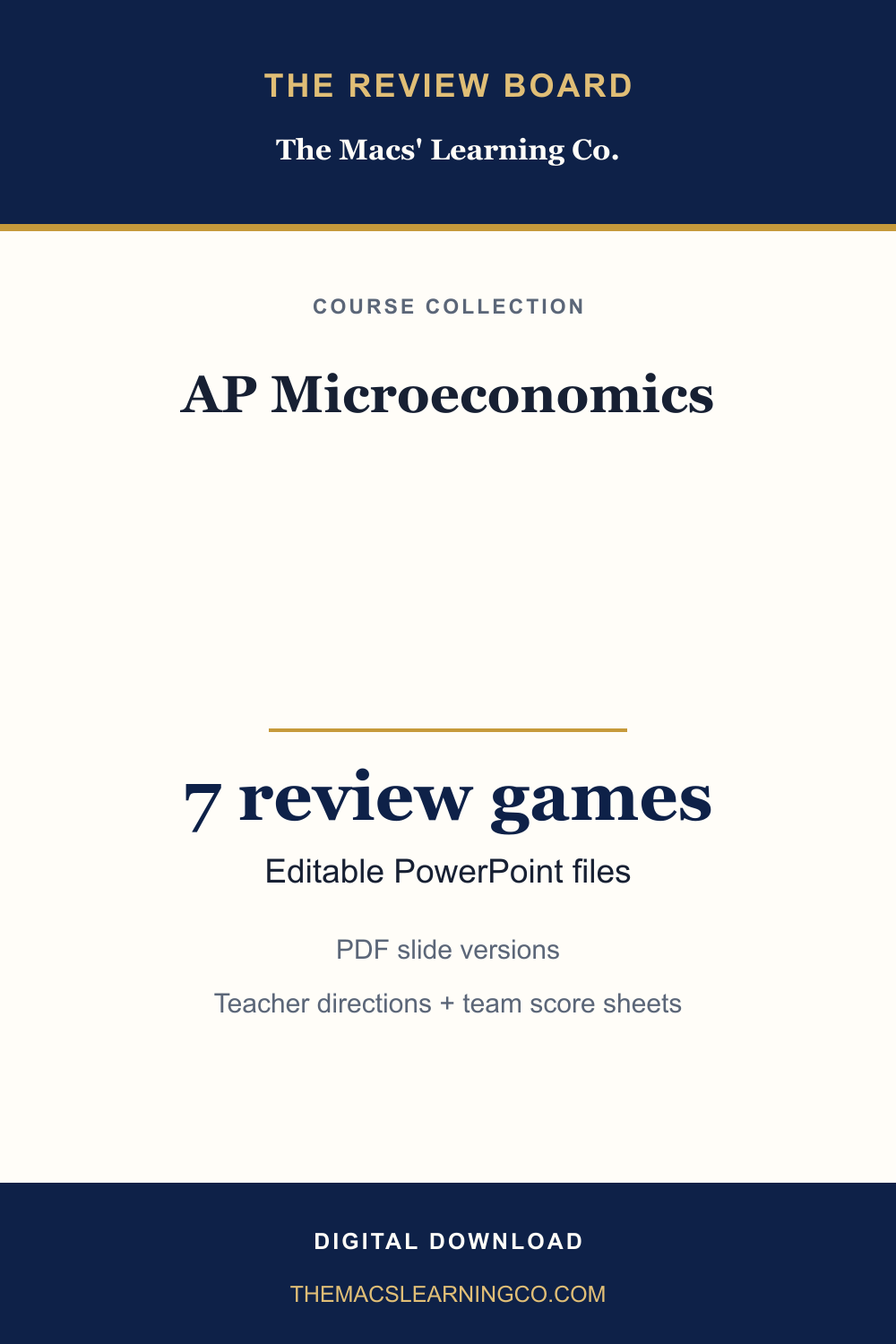 AP Microeconomics Review Board Collection | 7 Editable PowerPoint Review Games cover