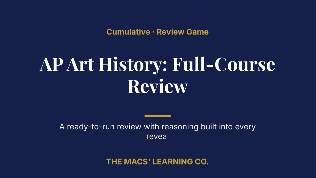 AP Art History Cumulative: Full-Course Review | Editable PowerPoint: original title sample, PDF page 1.