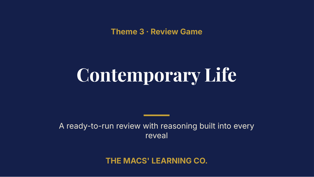 AP Chinese Language and Culture Theme 3 Review | Editable PowerPoint: original title sample, PDF page 1.