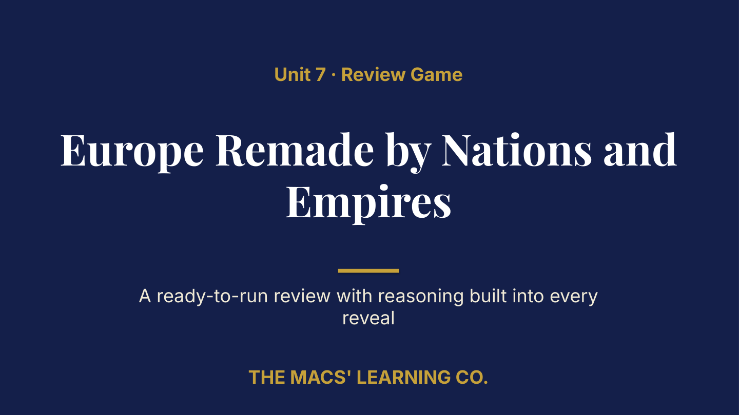 AP European History Unit 7 Review | Editable PowerPoint: original title sample, PDF page 1.