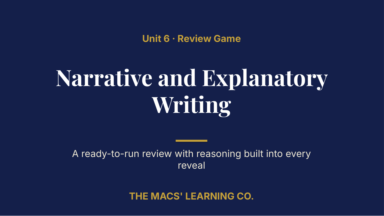 Grade 11 ELA Unit 6 Review | Editable PowerPoint: original title sample, PDF page 1.