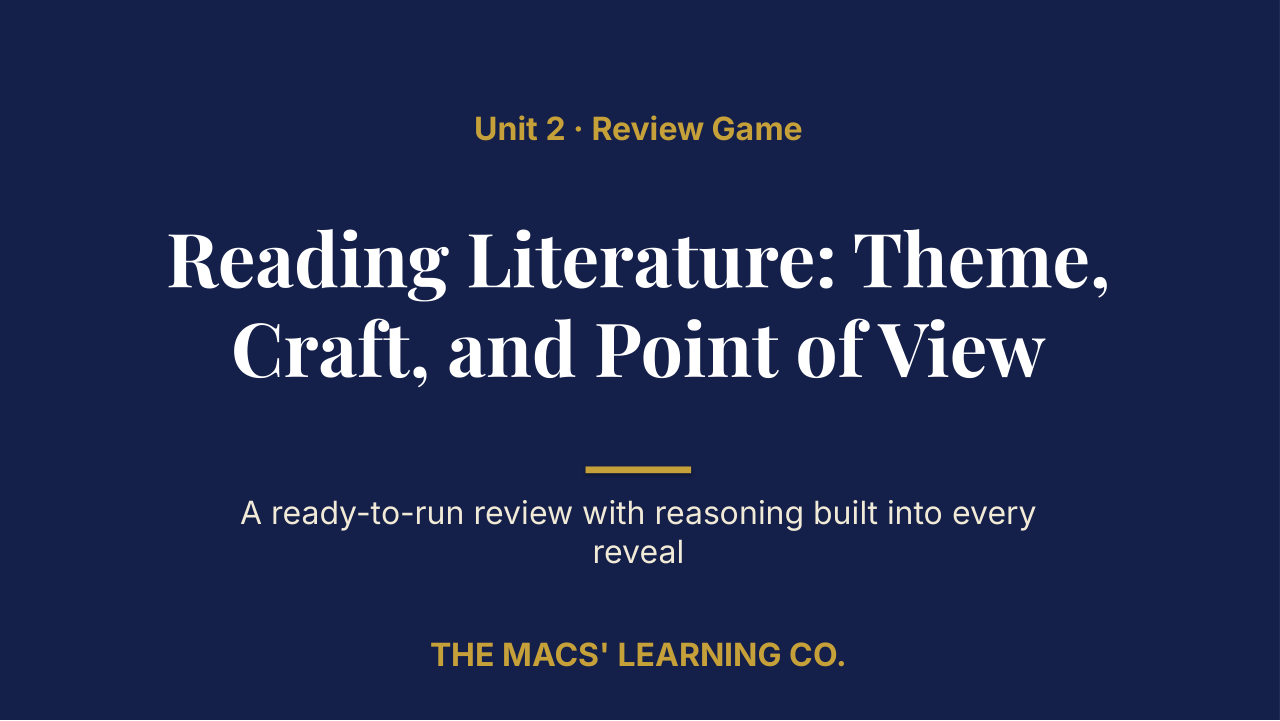 Grade 10 ELA Unit 2 Review | Editable PowerPoint: original title sample, PDF page 1.