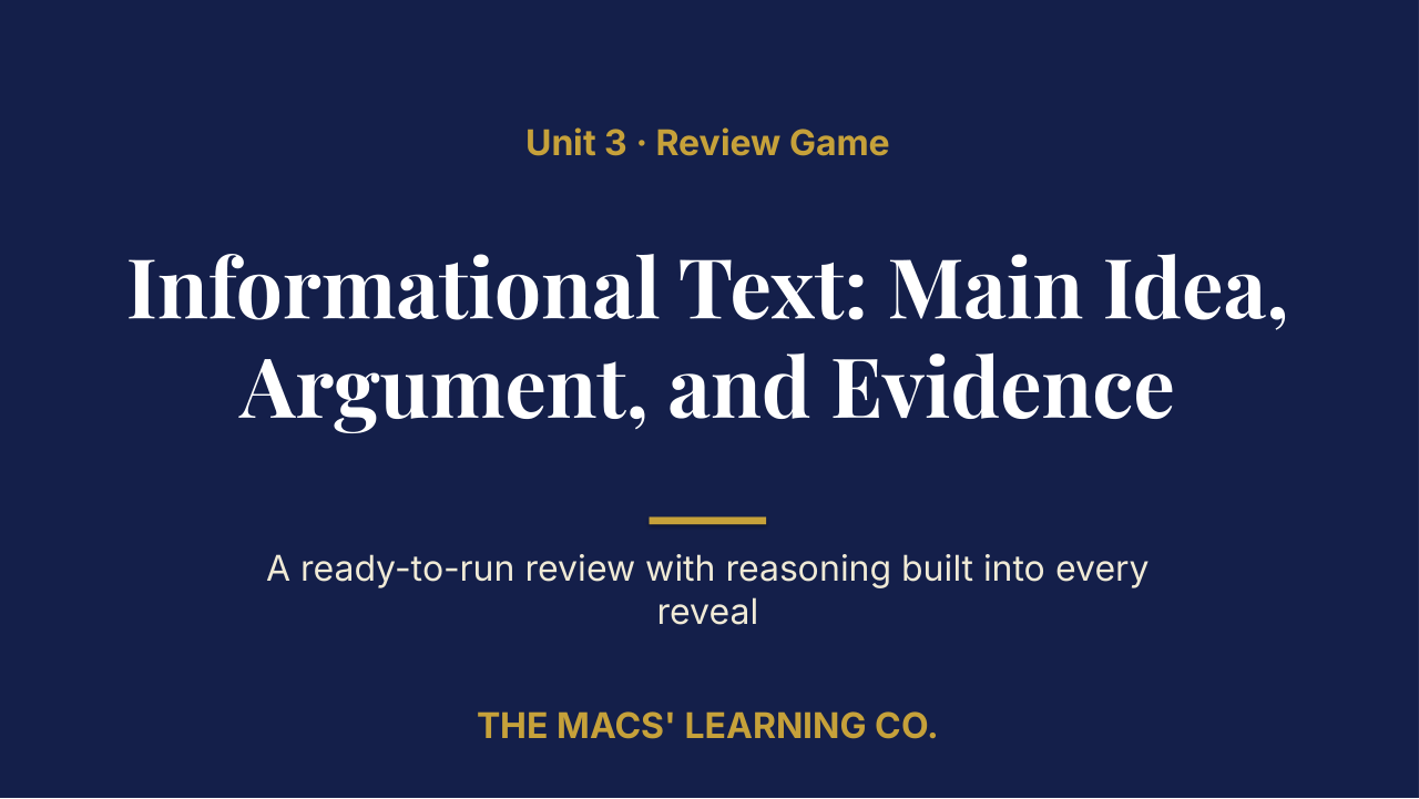 Grade 9 ELA Unit 3 Review | Editable PowerPoint: original title sample, PDF page 1.