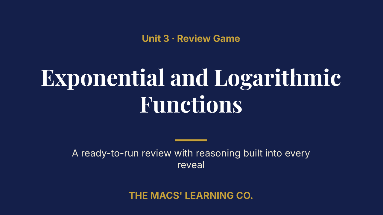 PreCalculus Unit 3 Review | Editable PowerPoint: original title sample, PDF page 1.